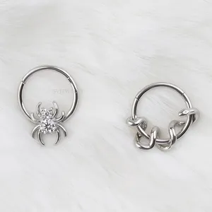Gemnel Fine Stainless Steel Nose Rings Jewellery Snake Simple Nose Ring Silver Spider Nose Rings For Women
