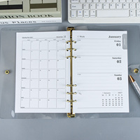 Recharges pour agenda A5 2027, 64 feuilles, hebdomadaires et mensuelles, papier daté à 6 trous, pour classeur à 6 anneaux, pages d'insertion pour carnet/agenda
