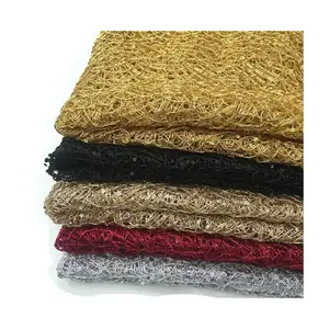 Wholesale new hollow out coiling decorative embroidery fabric wedding strap sequin fabric