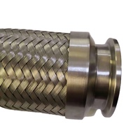 Tuyau soufflé métallique tressé KF40 certifié ATEX en SUS316L, antidéflagrant, longueur personnalisée, haute pression, pour produits chimiques, 1 pièce