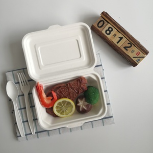 Desechable contenedor de alimentos de caña de azúcar caja de embalaje vajilla Biodegradable - Product Image 1
