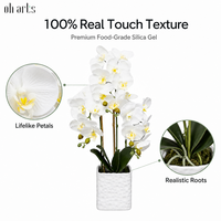 OH Vente en gros – Orchidée Phalaenopsis artificielle effet naturel, résistante aux UV et aux intempéries, pour la décoration d'hôtels, villas et jardins
