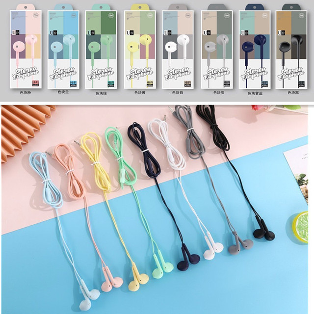 Retail Package Portable Sport Earphones Super Bass With Built-in Microphone 3.5mm in Ear Wired AUX Headset Headphones Handsfree