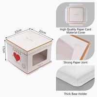 High-quality Custom square Packaging Cake Boxes Cardboard Paper Packaging Cake Boxes with a Separate Lid and Window