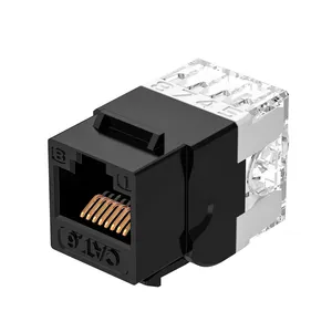 180 Graden Roteren Rj45 Cat6a Utp Modulaire Plug Cat8 Afgeschermd Cat.6 Keystone Jack Met Transparante Dekking