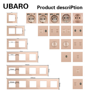 86 Type European Standard Switch Module <b>Wall</b> <b>Socket</b> <b>USB</b> Tempered Glass Panel Type C Function Keys DIY Customization - Product Image 4