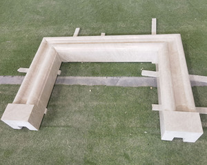 Manteau de <span class=keywords><strong>cheminée</strong></span> en marbre gris clair sur mesure, poli, moderne, pour projets résidentiels et hôteliers - Product Image 1