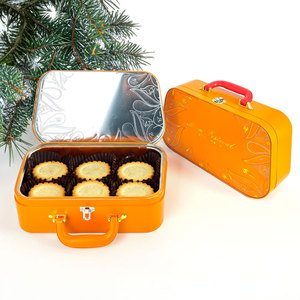 Tùy Chỉnh Rỗng Túi Xách Hình Cấp Thực Phẩm Kim Loại Hộp Thiếc Cookie Sô Cô La Lon Thiếc Với Xử Lý Bánh Bao Bì Lớn Tin Hộp Ăn Trưa - Product Image 3