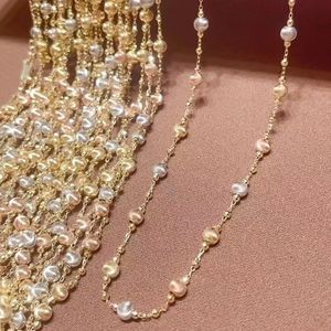 Collar y Pulsera de Cadena con Cuentas de Oro Amarillo Real de 18K de Lujo Xinfly, Diseño Moderno y de Última Moda para Mujer, Joyería Fina al por Mayor - Product Image 5