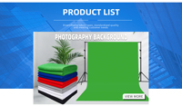 Support de fond vert 2x2m en mousseline pour appareil photo avec écran vert de photographie et tissu de maturation triangulaire pour diffusion en direct