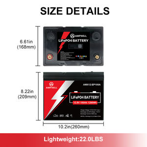 Fabrik Großhandel AMPXELL 12V 100Ah 18650 Lithium-Batterie pack geeignet für Solarenergie Elektro fahrzeuge Wohnmobil - Product Image 2