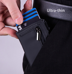 Portafoglio da <span class=keywords><strong>uomo</strong></span> custodia automatica per carta di credito Ultra-sottile antifurto Rfid <span class=keywords><strong>porta</strong></span> <span class=keywords><strong>carte</strong></span> in metallo - Product Image 5