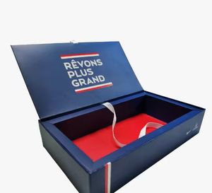 <span class=keywords><strong>Caja</strong></span> de Regalo Rígida Magnética Ecológica de Lujo Personalizada con Forma de Libro, Grabado en Relieve, Laminación Mate, Fijación con Cinta, Tamaño Personalizado Disponible - Product Image 1