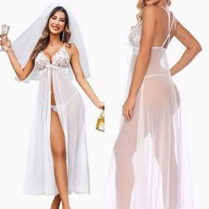 SFY3238 Factory Wholesale Sexy Lace Halter Pajamas Long Dress Light Breathable Thin Fashion Trend Comfortable Home Wear Lingerie - Product Image 3