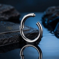 Anneaux clicker pour septum, boucles d'oreilles créoles en titane pour piercing initial, bijoux de piercing corporel en acier inoxydable pour hélix