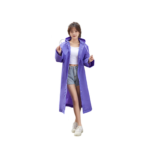 Durable Long Hooded <strong>Raincoat</strong> For Women &amp; Men EVA Material Waterproof Foldable Lightweight Portable Outdoor Travel Rainwear - Product Image 5