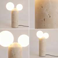 Lampe de chevet rétro jaune en pierre de grotte pour salon, chambre à coucher, bureau, lecture, décoration d'ambiance créative