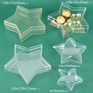 Boîte à chocolat en forme d'étoile personnalisée SUNSHING avec couvercle, petite boîte cadeau en acrylique, contenants transparents en plastique pour bonbons - Product Image 1