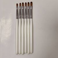 Logo personnalisé 3D Nail Art Pinceau Kolinsky Gel Acrylique Pinceaux Nail Liner Peinture Stylo Couleur Rose Acrylique Poignée Boîte Emballage