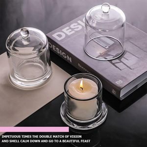 Wholesale Customized 11 oz Luxury <b>Big</b> Size Clear Empty Glass <b>Jar</b> With Glass Cover for Candle Use - Product Image 4