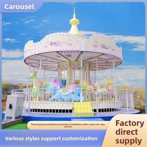 Suministro Directo de Fábrica: Nuevo Carrusel Infantil de Fibra de Vidrio con Caballos Giratorios, Equipo de Diversión para Áreas Turísticas - Product Image 2