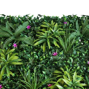 Pq17 mur de feuillage personnalisé panneau de feuille en plastique haie de buis mur d'herbe verte artificielle pour décor de jardin Vertical