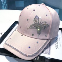 Casquette de baseball unisexe avec étoile en strass, réglable, ornée de cristaux scintillants, 100% polyester, pour les fêtes et les occasions décontractées