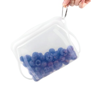 Bolsa reutilizable de silicona de grado alimenticio para almacenamiento de alimentos, bolsa con cierre hermético para cocina de 1000ml al por mayor - Product Image 4