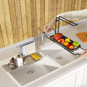 Lavello Caddy Organizer bagno sopra il lavello stendino <span class=keywords><strong>porta</strong></span> piatti <span class=keywords><strong>da</strong></span> cucina Organizer lavello e Set di scarpette in spugna con portasciugamani - Product Image 6