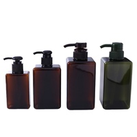 Flacon vide en plastique pour gel douche et shampoing 100ml 250ml 450ml PETG, distributeur carré à pompe pour lotion, savon liquide et lavage des mains