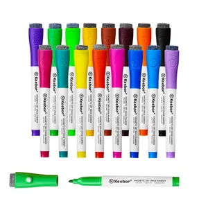 16 couleurs pointe fine multicolore effaçable à sec marqueur de tableau blanc avec aimant et intégré gomme