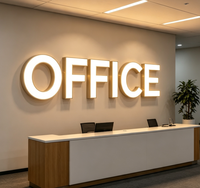 Enseigne lumineuse LED 3D personnalisée, lettres en acrylique imperméables, logo lumineux pour boutique, bureau, café, bar, décoration murale