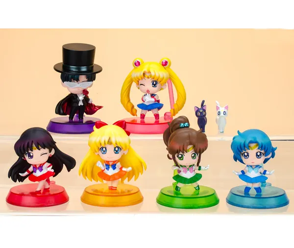 OEM fábrica de plástico pvc 2.5 polegadas custom made Sailor Moon figura set