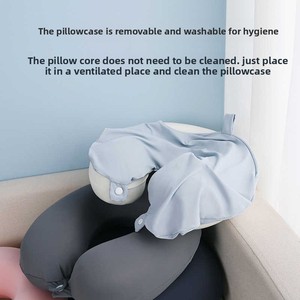 Almohada <span class=keywords><strong>de</strong></span> Viaje en Forma <span class=keywords><strong>de</strong></span> U <span class=keywords><strong>de</strong></span> Espuma Viscoelástica <span class=keywords><strong>de</strong></span> Seda Helada - Soporte Ligero y Compacto para el Cuello en Vuelos <span class=keywords><strong>de</strong></span> Larga Distancia, Trenes y Coches - Product Image 3
