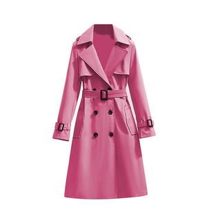 Manteau <span class=keywords><strong>trench</strong></span> mi-long en polyester respirant, style coréen élégant et décontracté pour femmes, nouvelle mode printemps-automne, manches longues, boutons - Product Image 5