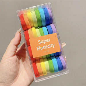 أشرطة شعر مرنة للفتيات 32-حبل ربطات شعر للأطفال ربطة شعر من النايلون الملون - Product Image 3