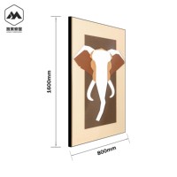 Art mural moderne 3D éléphant Peintures suspendues d'hôtel simples pour la décoration de porche Arts muraux encadrés Sujets d'animaux pour le bureau à domicile