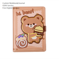 Adorable diseño de dibujos animados con páginas gruesas-Cubierta de PU impermeable y cierre magnético-Cuaderno con imán