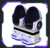 Équipement de divertissement de réalité virtuelle de haute qualité pour la vente directe, simulateur 9D 360 cinéma sportif, chaise œuf métallique 2 places