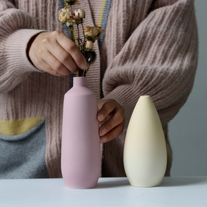 Set <span class=keywords><strong>di</strong></span> Vasi <span class=keywords><strong>in</strong></span> Ceramica Nordica, Ornamenti <span class=keywords><strong>Rosa</strong></span> per Composizioni Floreali Secche, Decorazione Creativa per la Casa - Product Image 4