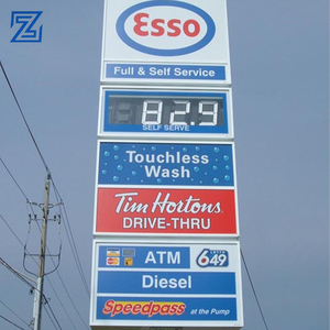 Letrero de Aluminio Personalizado con Luces LED para <span class=keywords><strong>Gasolinera</strong></span>, <span class=keywords><strong>Tienda</strong></span> Minorista y Señalización - Letrero Tótem Iluminado para Exteriores - Product Image 4