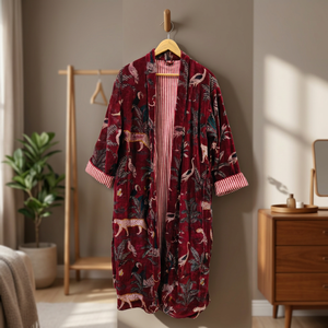 Robe en velours à motif animalier imprimé, manches longues, fermeture à ceinture, vêtements d'été/d'hiver pour femmes - Product Image 5