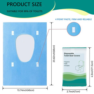 Set di 10 Copriwater Monouso Impermeabili a 2 Strati con Adesivo 40x60CM in Confezione Individuale per Hotel - Product Image 1