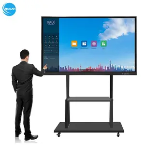 Monitor layar sentuh, peralatan pelatihan pendidikan papan pintar interaktif Panel datar Oem 65 75 86 inci 85 Multi 4k