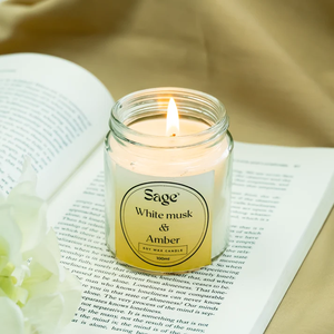 Vela Aromática en Frasco de Ámbar con Aroma a Almizcle Blanco, Fragancia Cálida y Elegante para el Hogar, Ambiente de Lujo, Sanación Espiritual y Energía Tranquila - Product Image 3