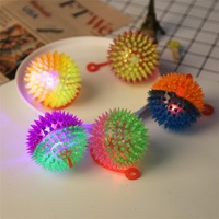 Vente chaude Coloré Glitter Ball Sifflet Clignotant Doux Piquant Jouet De Massage avec Corde Soulagement Du Stress Jouets En Gros
