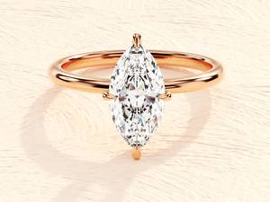 100% Premium Quality AAA Quality 925 <b>Sterling</b> <b>Silver</b> Marquise Shaped Moissanite Diamond Gold Plated Prong Set Luxury <b>Rings</b> - Product Image 4