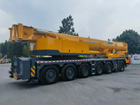 Grue mobile tout-terrain d'occasion de 200 tonnes, flèche télescopique à 7 sections de 75 m, moment de charge de 600 t*m pour le levage de charges lourdes en infrastructure