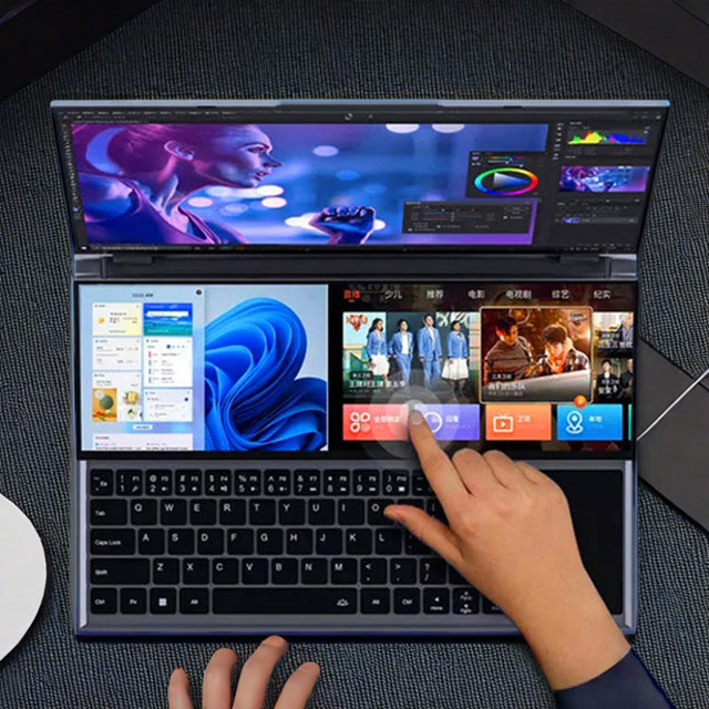 OEM 16 Inch Dual Screen Gaming Laptops 2560*1600 2K ZBOOK Pro UX582 512GB+1TB Touch Screen Core I7 10850H 10th Gen Laptop PC