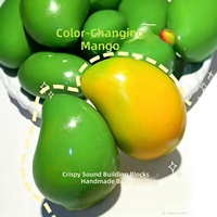 Balle anti-stress en TPR souple et colorée en forme de mangue, à rebond lent, jouet sensoriel pour soulager le stress